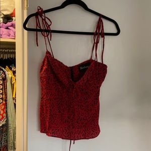 Realization red silk tank